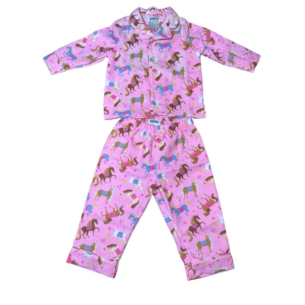 Wildkin 2t Girls Pink Horse Pajamas NWOT Farm Gift Holiday Sleepover Girly